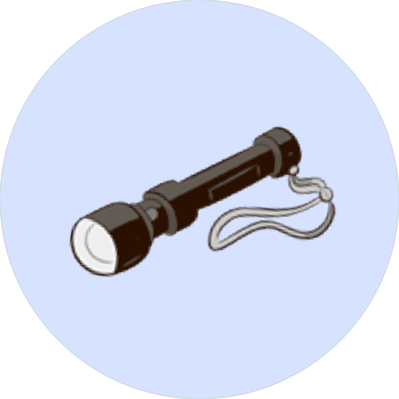 en tegnet lommelygte.