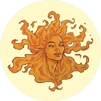 En smuk kvinde lavet af guld røg.