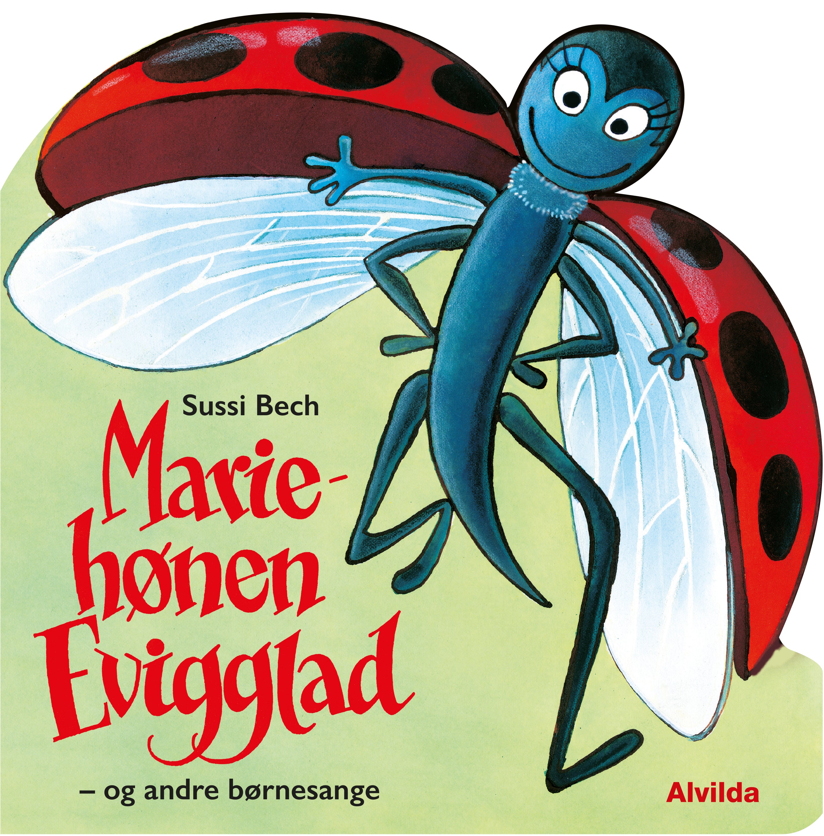 Forside til bogen Mariehønen Evigglad - og andre børnesange