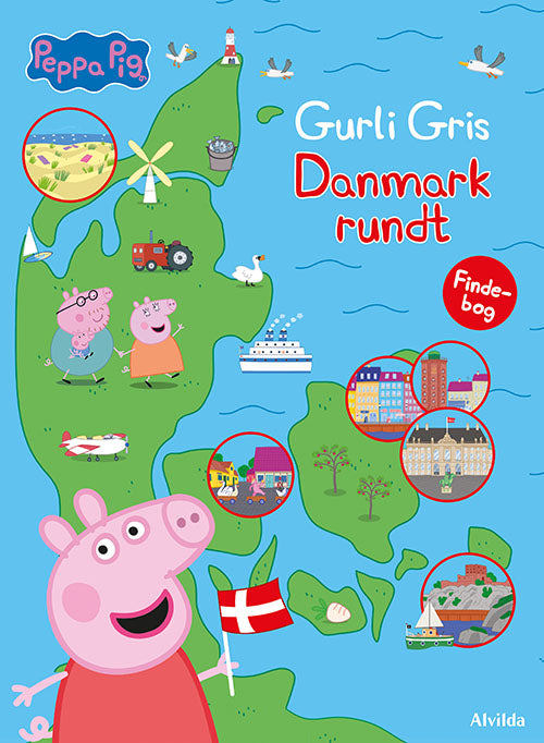 Forside til bogen Peppa Pig - Gurli Gris - Danmark rundt (findebog)