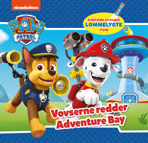 Forside til bogen Paw Patrol - Vovserne redder Adventure Bay (bog med lommelygte i pap)