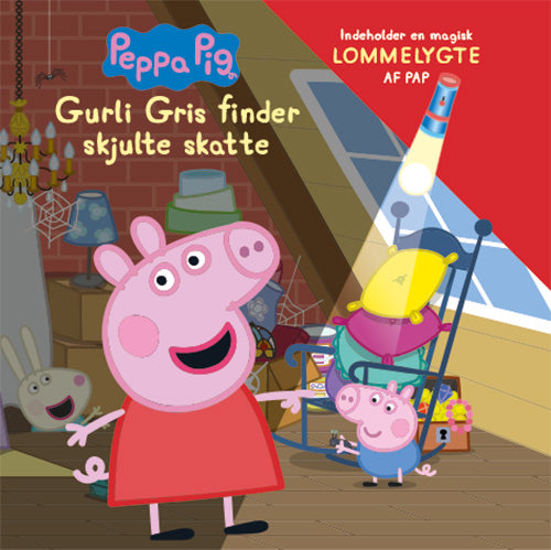 Forside til bogen Peppa Pig - Gurli Gris finder skjulte skatte (bog med lommelygte i pap)