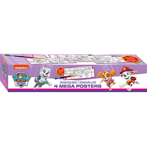 Forside til boksen Paw Patrol - Skye - Boks med 4 kæmpe plakater