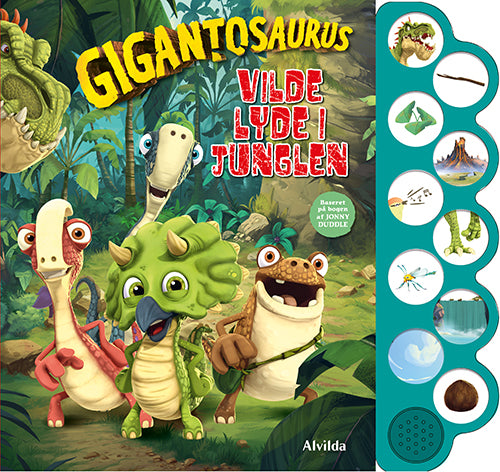 Forside til bogen Gigantosaurus - Vilde lyde i junglen (med 10 superseje lyde)
