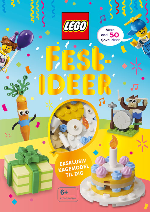 Forside til bogen LEGO festideer (bog med klodser)