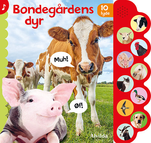 Forside til bogen "Bondegårdens dyr (med 10 lyde)"