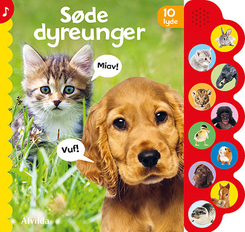 Forside til bogen "Søde dyreunger (med 10 lyde)"