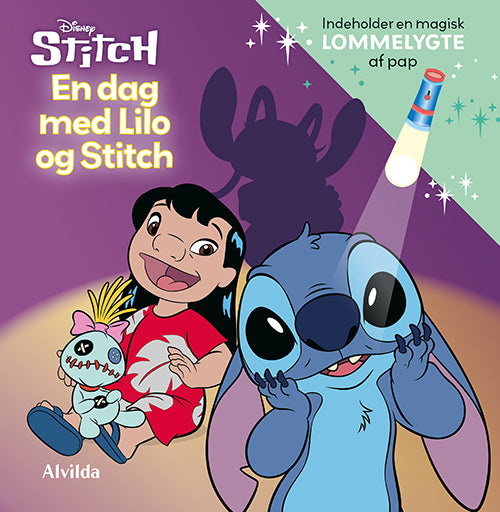 Forside til bogen "Disney Stitch - En dag med Lilo og Stitch (bog med lommelygte i pap)"