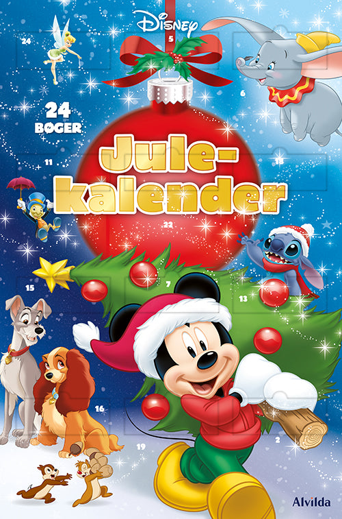 Forside til julekalenderen "Disney julekalender - med 24 billedbøger"