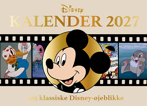 Forside til bordkalenderen "Disney kalender 2027 - 365 klassiske Disney-øjeblikke"
