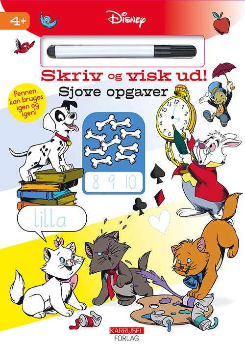 Forside til bogen Disney - Skriv og visk ud - Sjove opgaver