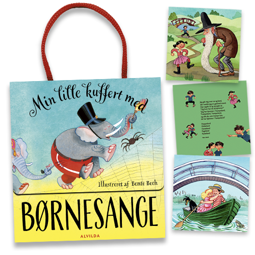 Forside og opslag fra bogen Bente Bech - Min lille kuffert med børnesange