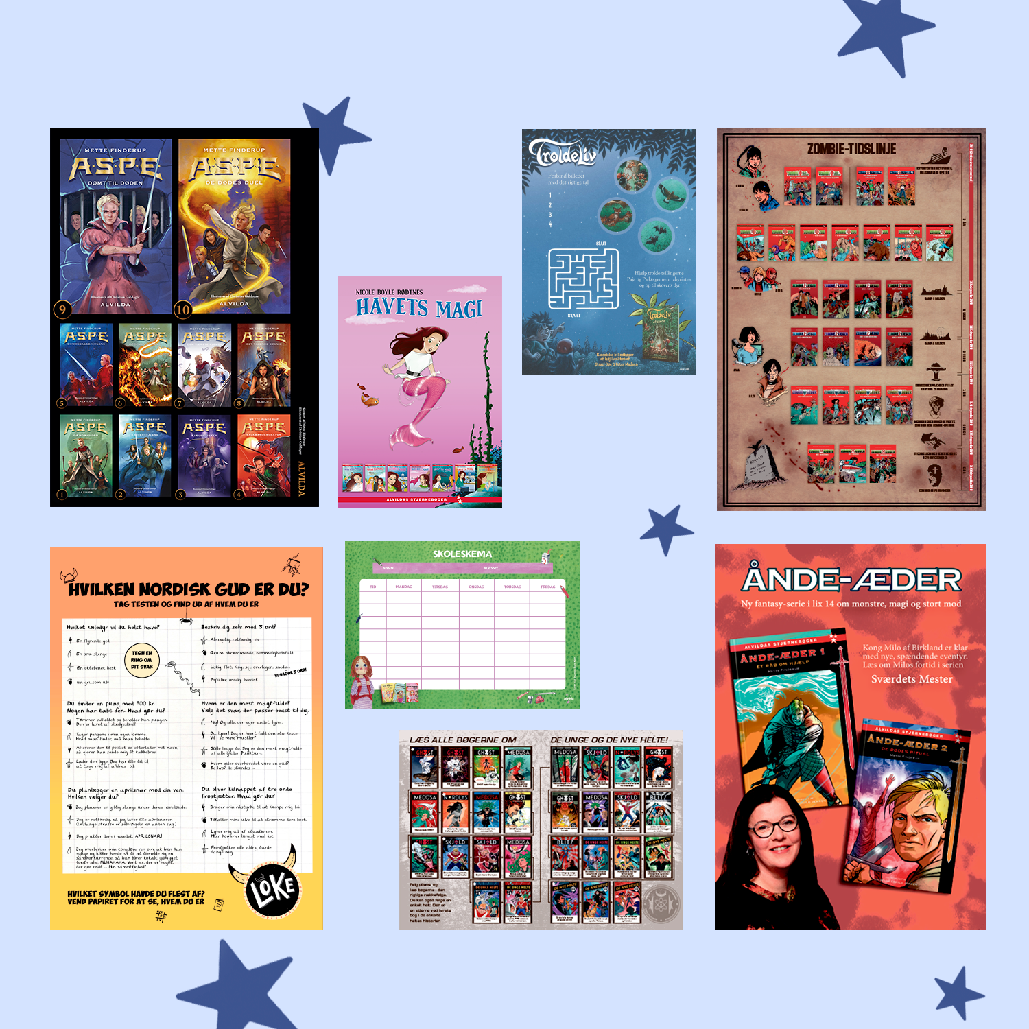 Forskellige eksempler på materiale, der kan downloades.