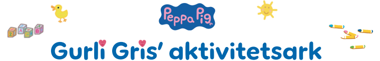 Lille billede med teksten "Peppa Pig - Gurli Gris' aktivitetsark"