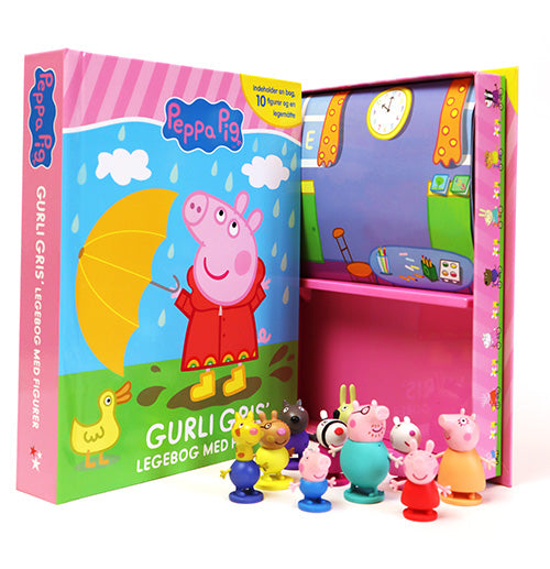 Forside til bogen Peppa Pig - Gurli Gris' legebog - med 10 figurer og legemåtte (Busy Book)