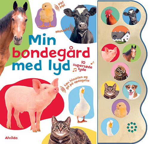 Forside til bogen Min bondegård med lyd (med 10 supersøde lyde)