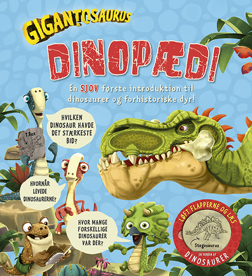 Forside til bogen Gigantosaurus - Dinopædi (børneleksikon med flapper)