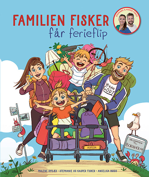 Forside til bogen Familien Fisker får ferieflip (1)