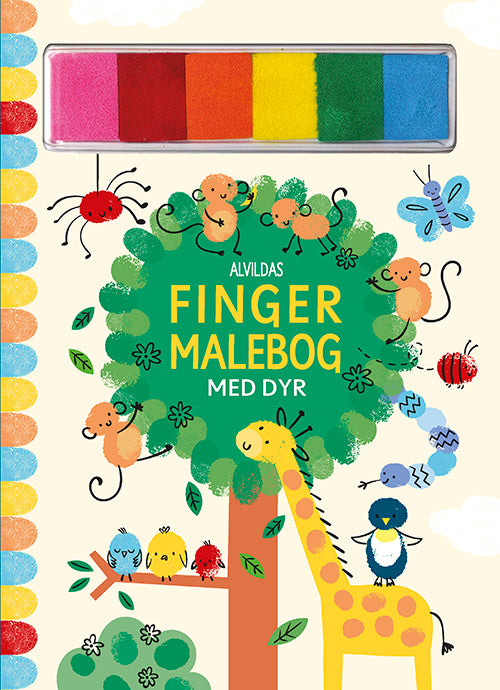 Forside til bogen Alvildas fingermalebog med dyr