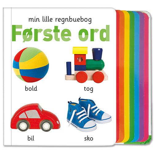 Forside til bogen Min lille regnbuebog - Første ord