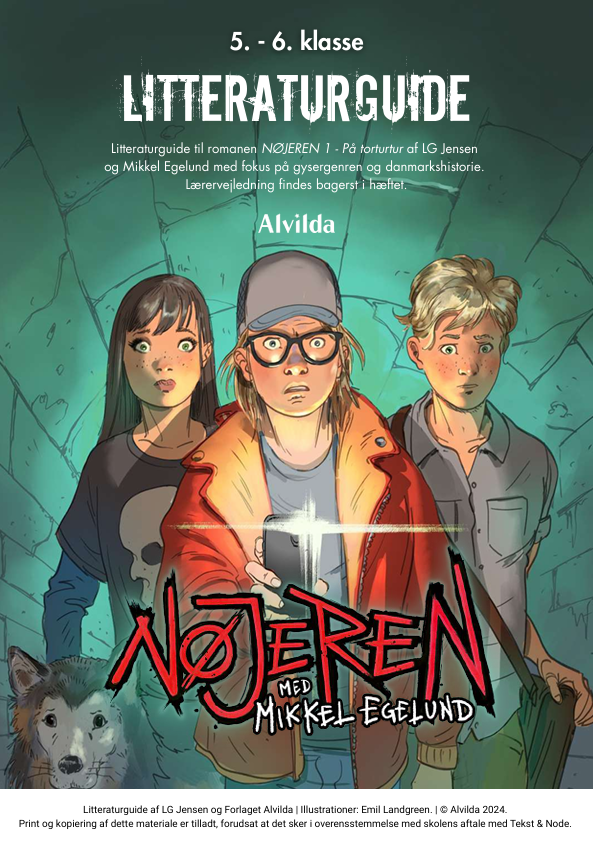 Forside til undervisningsmateriale til bogen "Nøjeren 1" - primært henvendt til 5-6 klasse.