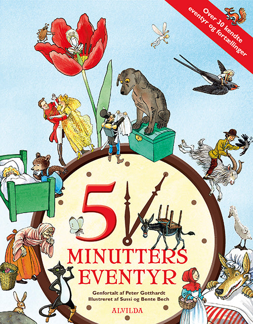 Forside til bogen 5 minutters eventyr (over 30 kendte eventyr og fortællinger)