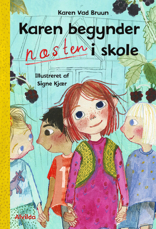 Forside til bogen Karen begynder NÆSTEN i skole (2)
