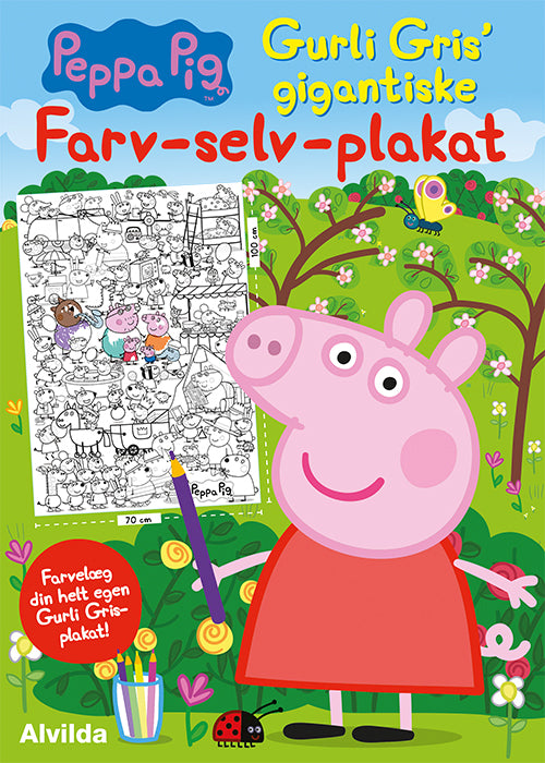 Forside til bogen Peppa Pig - Gurli Gris' gigantiske farv-selv-plakat