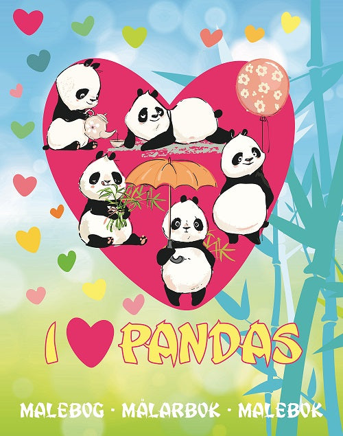 Forside til bogen Malebog I Love Pandas
