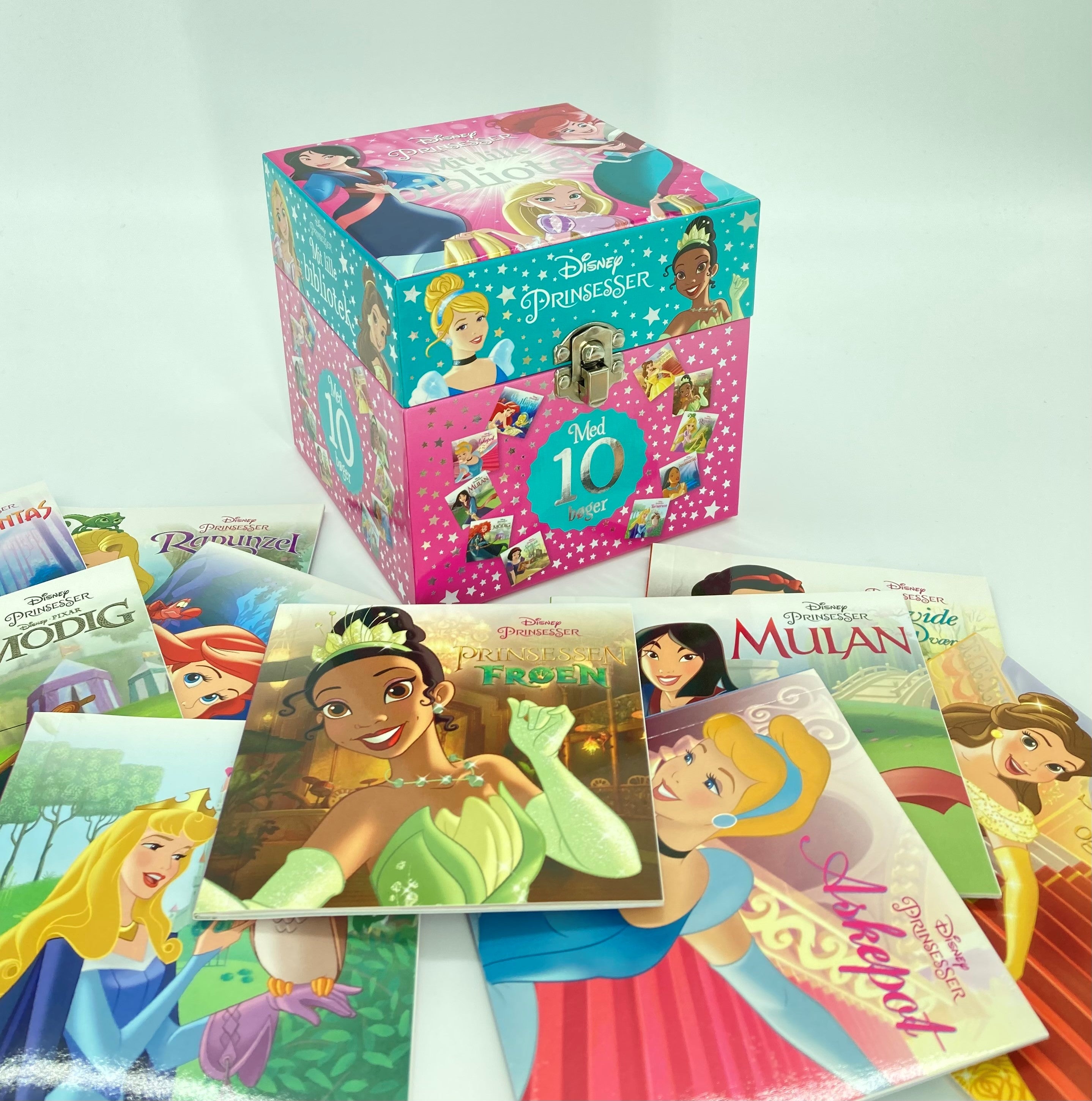 Forside til bogen Disney Prinsesser - Mit lille bibliotek - Gaveæske med 10 bøger